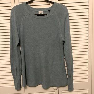 CAbi Medium Sweater in a cotton & viscose blend in a soft medium blue shade